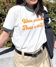 【spiritoso】WAIT A MINUTEイチゴプリント リンガーTシャツ