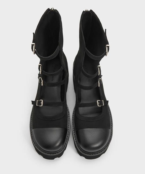 CHARLES & KEITH（チャールズ & キース）の「Celia セリア マルチバックルチャンキーカーフブーツ（ブーツ・レディース・マルチ/ブラック系その他2・24.5cm/23.5cm/23cm/22.5cm/25cm）」の8枚目の写真