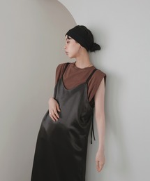 ★パリ発 sandro★ サテン ロング Vネック ドレスワンピース 黒 1.2.3 Paris ドレープワンピース