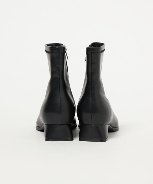 スクエアストレッチ ショートブーツ（3cmヒール）撥水（ブーツ