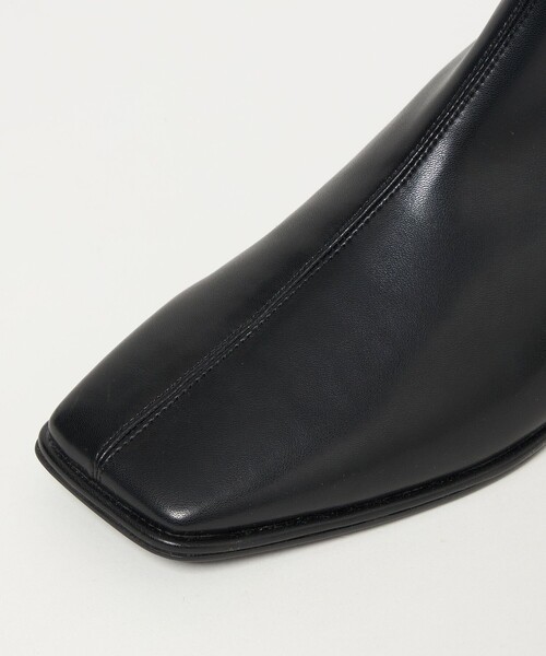 セール】スクエアストレッチ ショートブーツ（3cmヒール）撥水（ブーツ
