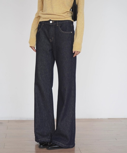 EIGHTHMONTH（エイスマンス）の「インディゴ フレアジーンズ EM25a010【EIGHTHMONTH】（デニムパンツ・レディース・ブルー・S/M/L）」の2枚目の写真