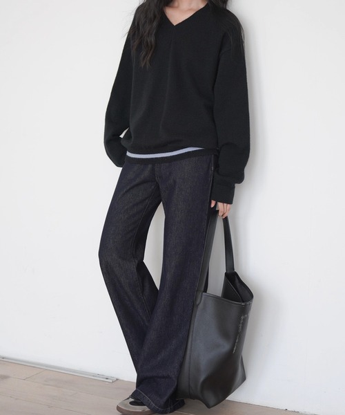 EIGHTHMONTH（エイスマンス）の「インディゴ フレアジーンズ EM25a010【EIGHTHMONTH】（デニムパンツ・レディース・ブルー・S/M/L）」の7枚目の写真