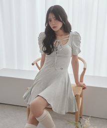 M DOLLY(Gh[)*M DOLLY original* girly ribbon  mini dress/K[[{~jhX(s[X)