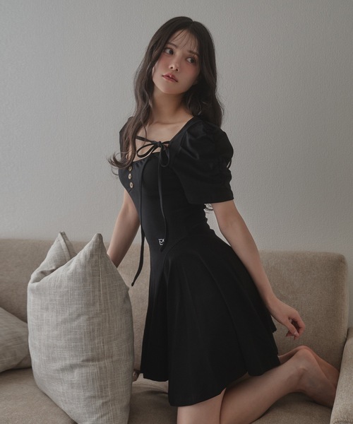 M DOLLY original* girly ribbon mini dress/ガーリーリボンミニドレス