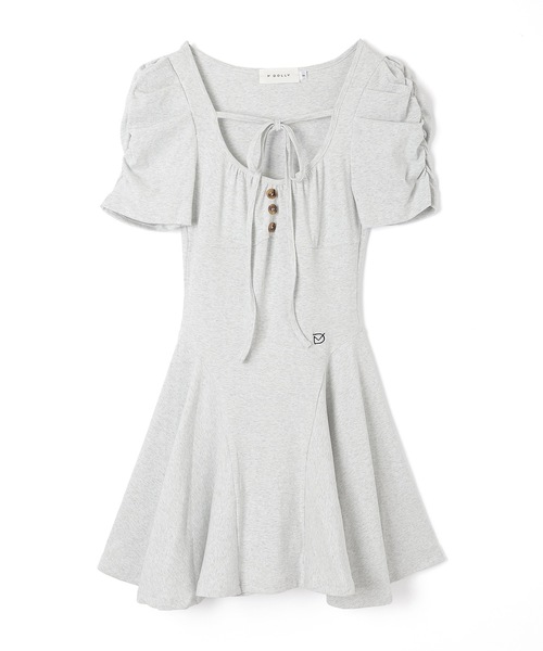 M DOLLY(エムドリー)の「*M DOLLY original* girly ribbon mini dress/ガーリーリボンミニドレス(ワンピース・レディース・ブラック/グレー・FREE)」の15枚目の写真