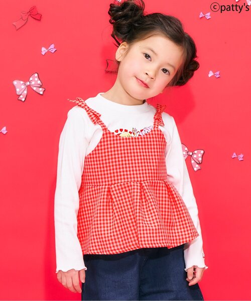 Seraph(セラフ)の「【SWIMMER】ビスチェ付きトップス(Tシャツ/カットソー・キッズ・レッド/ブルー・120/110/100/90/80)」の2枚目の写真