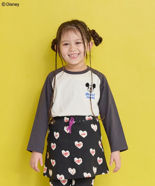 希少 70s Disney　ディズニー　ミッキーマウス　ラグラン Tシャツ Disney】ミッキーマウスラグランロンT（Tシャツ/カットソー）｜Disney