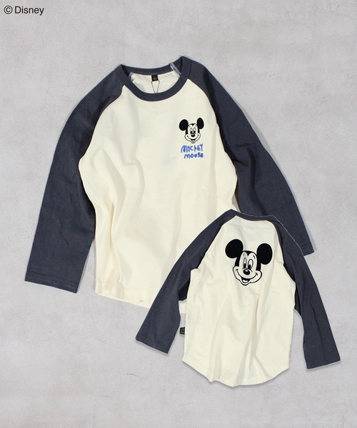 Disney】ミッキーマウスラグランロンT（Tシャツ/カットソー）｜Disney