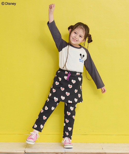 セール】【Disney】ミッキーマウスラグランロンT（Tシャツ/カットソー