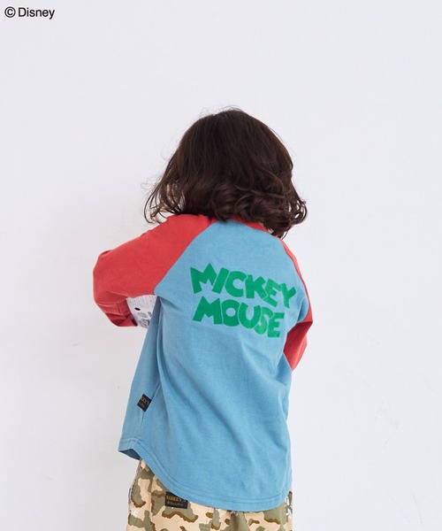 Disney（ディズニー）の「【Disney】ミッキーマウスラグランロンＴ（Tシャツ/カットソー・キッズ・ライトブルー/オフホワイト・80/90/95/100/110/120/130/140/150）」の19枚目の写真