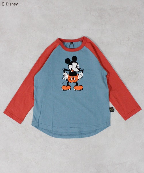 希少 70s Disney　ディズニー　ミッキーマウス　ラグラン Tシャツ Disney】ミッキーマウスラグランロンT（Tシャツ/カットソー）｜Disney