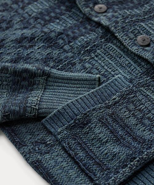 RRL ダブルアールエル インディゴ ジャカードニット コットン カーディガン インディゴ ジャカードニット コットン カーディガン（カーディガン
