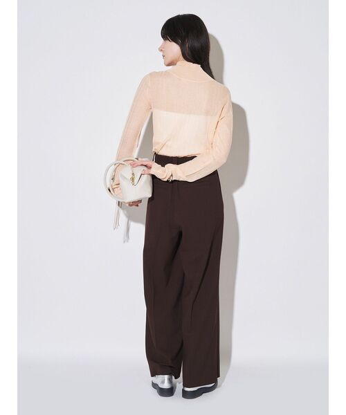 ELENDEEK（エレンディーク）の「ハイネックシアーリブニット（ニット/セーター・レディース・レッド/オフホワイト/オレンジ/ラベンダー/ブラック/グレー・FREE）」の17枚目の写真