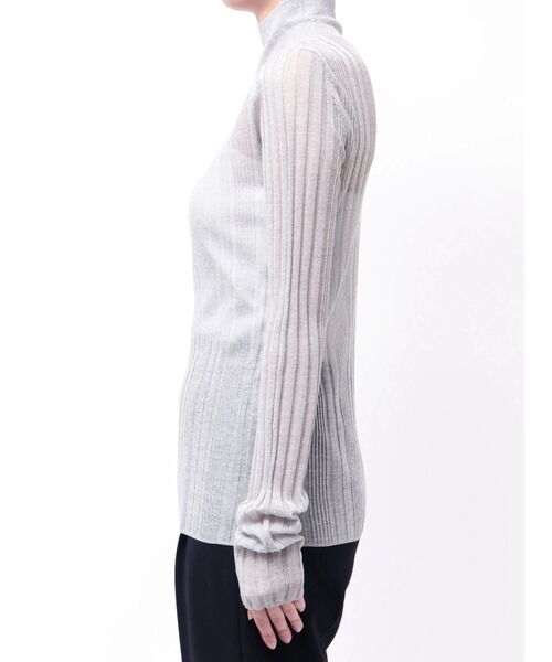 ELENDEEK（エレンディーク）の「ハイネックシアーリブニット（ニット/セーター・レディース・レッド/オフホワイト/オレンジ/ラベンダー/ブラック/グレー・FREE）」の19枚目の写真