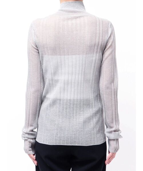 ELENDEEK（エレンディーク）の「ハイネックシアーリブニット（ニット/セーター・レディース・レッド/オフホワイト/オレンジ/ラベンダー/ブラック/グレー・FREE）」の7枚目の写真