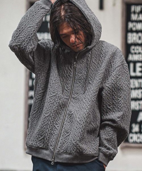 mpa3902- ストレッチケーブルキルティングスタンドZIPパーカー(CAM