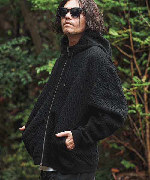 mpa3902- ストレッチケーブルキルティングスタンドZIPパーカー(CAM