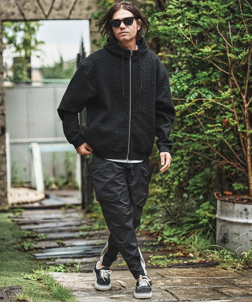 mpa3902- ストレッチケーブルキルティングスタンドZIPパーカー(CAM