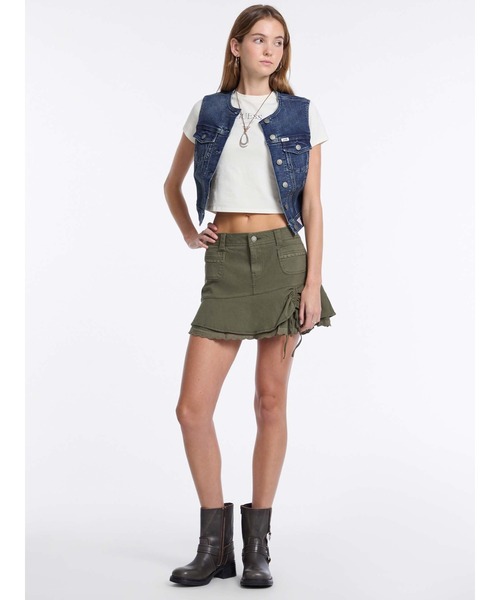 Guess（ゲス）の「GUESS Originals Denim Top デニム ベスト（ベスト・レディース・インディゴブルー・X-SMALL/SMALL/MEDIUM）」の4枚目の写真