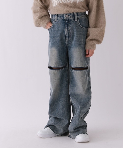 10C REPIPI（ジューシーレピピ）の「【10C REPIPI】KneeZiPデニムパンツ（デニムパンツ・キッズ・その他/ブラック/ブルー・130cm/120cm/110cm/140cm）」の2枚目の写真