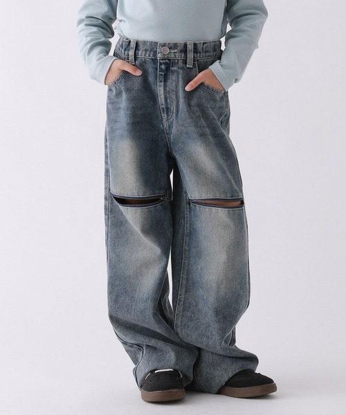 10C REPIPI（ジューシーレピピ）の「【10C REPIPI】KneeZiPデニムパンツ（デニムパンツ・キッズ・その他/ブラック/ブルー・130cm/120cm/110cm/140cm）」の6枚目の写真