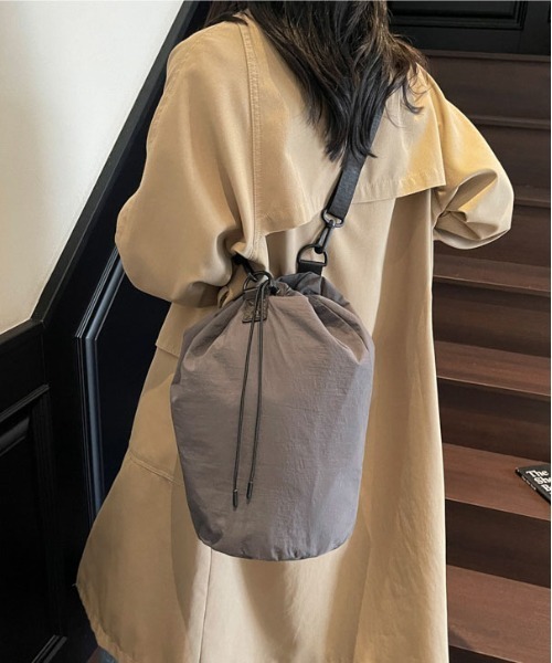 WEGO(ウィゴー)の「WEGO/2WAYショルダーバッグ/ナップサック(内ポケット付き)(バックパック/リュック・レディース・グレー/ピンク/ホワイト/ブラック・FREE)」の3枚目の写真