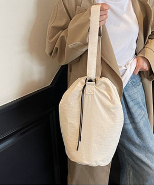 WEGO(ウィゴー)の「WEGO/2WAYショルダーバッグ/ナップサック(内ポケット付き)(バックパック/リュック・レディース・グレー/ピンク/ホワイト/ブラック・FREE)」の11枚目の写真