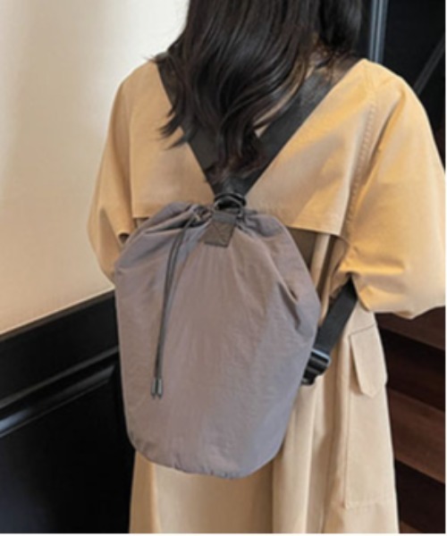 WEGO(ウィゴー)の「WEGO/2WAYショルダーバッグ/ナップサック(内ポケット付き)(バックパック/リュック・レディース・グレー/ピンク/ホワイト/ブラック・FREE)」の20枚目の写真