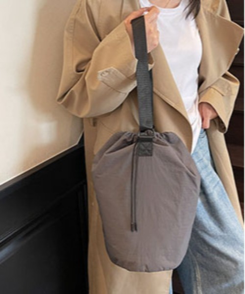 WEGO(ウィゴー)の「WEGO/2WAYショルダーバッグ/ナップサック(内ポケット付き)(バックパック/リュック・レディース・グレー/ピンク/ホワイト/ブラック・FREE)」の22枚目の写真