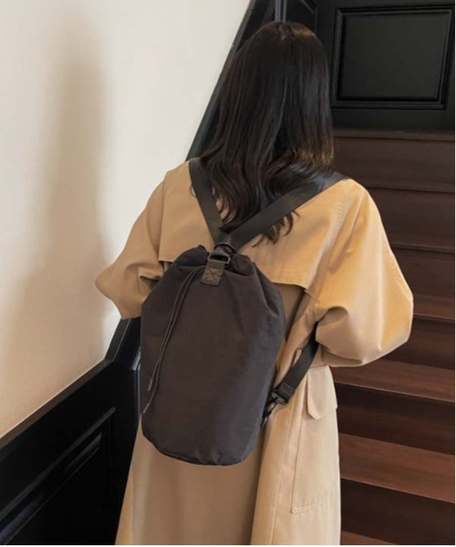 WEGO(ウィゴー)の「WEGO/2WAYショルダーバッグ/ナップサック(内ポケット付き)(バックパック/リュック・レディース・グレー/ピンク/ホワイト/ブラック・FREE)」の16枚目の写真