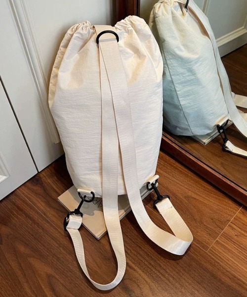 WEGO(ウィゴー)の「WEGO/2WAYショルダーバッグ/ナップサック(内ポケット付き)(バックパック/リュック・レディース・グレー/ピンク/ホワイト/ブラック・FREE)」の8枚目の写真