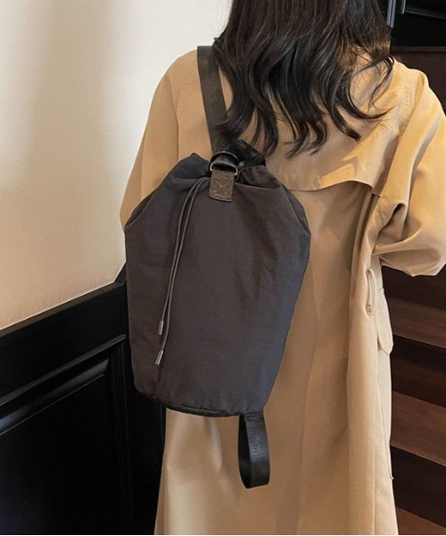 WEGO(ウィゴー)の「WEGO/2WAYショルダーバッグ/ナップサック(内ポケット付き)(バックパック/リュック・レディース・グレー/ピンク/ホワイト/ブラック・FREE)」の17枚目の写真