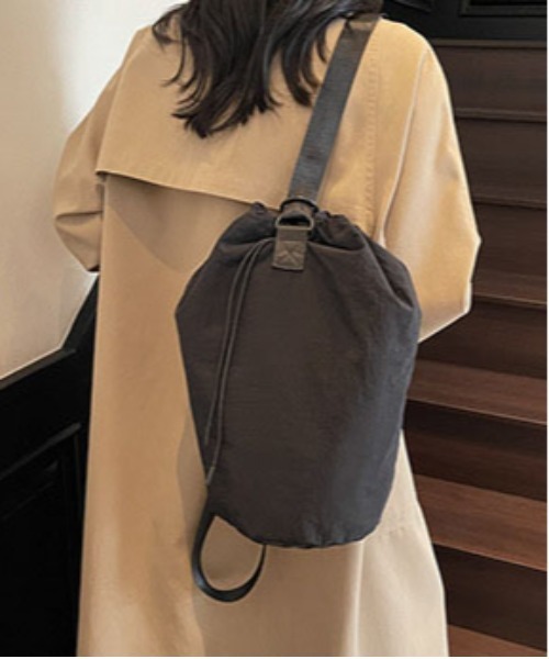 WEGO(ウィゴー)の「WEGO/2WAYショルダーバッグ/ナップサック(内ポケット付き)(バックパック/リュック・レディース・グレー/ピンク/ホワイト/ブラック・FREE)」の18枚目の写真