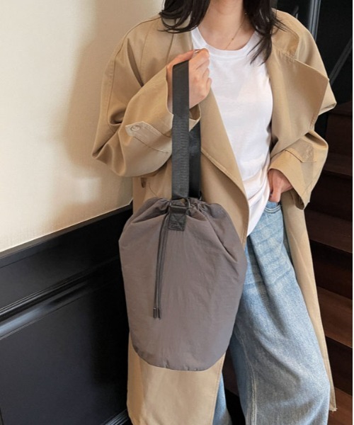 WEGO(ウィゴー)の「WEGO/2WAYショルダーバッグ/ナップサック(内ポケット付き)(バックパック/リュック・レディース・グレー/ピンク/ホワイト/ブラック・FREE)」の21枚目の写真