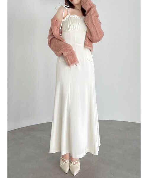 dazzlin（ダズリン）の「レイヤードライクリボンキャミワンピース（ワンピース・レディース・アイボリー/ネイビー・MEDIUM/SMALL）」の2枚目の写真