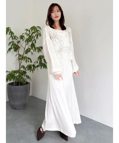 dazzlin（ダズリン）の「レイヤードライクリボンキャミワンピース（ワンピース・レディース・アイボリー/ネイビー・MEDIUM/SMALL）」の15枚目の写真