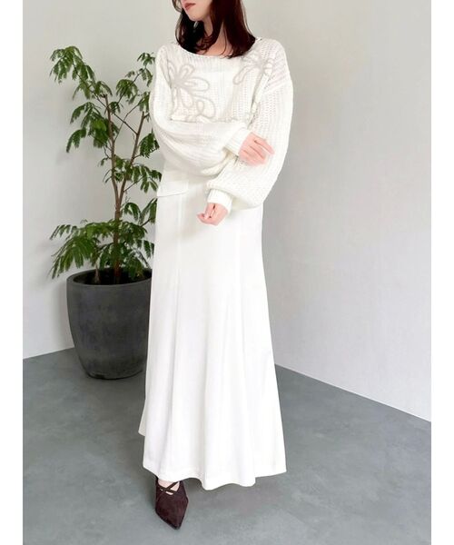 dazzlin（ダズリン）の「レイヤードライクリボンキャミワンピース（ワンピース・レディース・アイボリー/ネイビー・MEDIUM/SMALL）」の16枚目の写真