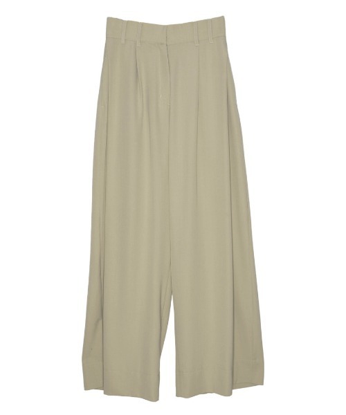 Reurie'（レウリィ）の「【2サイズ展開】タックワイドスラックス / ロング丈 きれいめ シンプル 大人カジュアル オフィスカジュアル 低身長 高身長 セットアップ グレー ブラック アイボリー ベージュ（スラックス・レディース・アイボリー/ブラック/グレー・SMALL/MEDIUM）」の11枚目の写真