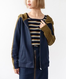 Three Four Time | フードスウェットニットドッキングジッパー(パーカー)