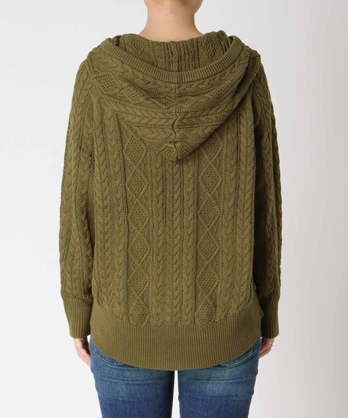 Three Four Time(スリーフォータイム)の「フードスウェットニットドッキングジッパー(パーカー・レディース・ホワイト/ネイビー/カーキ・FREE)」の14枚目の写真