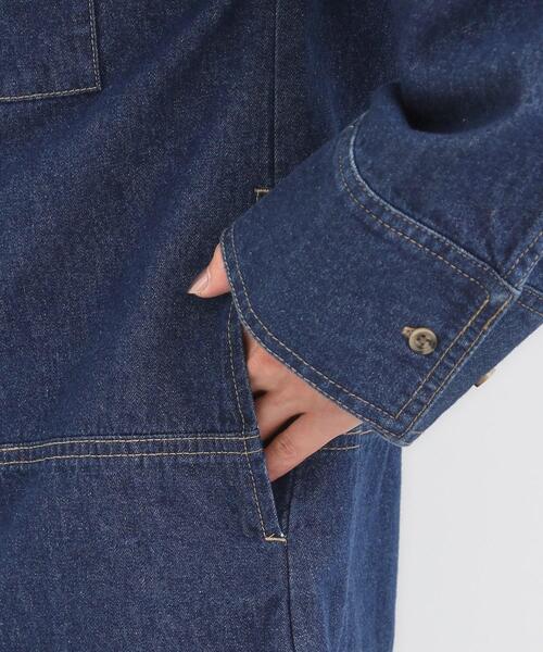 SHOO・LA・RUE（シューラルー）の「【S-LL】こなれ感ある着こなしに デニムフーディーブルゾン（デニムジャケット・レディース・ブルー/ネイビー・03/02/01/04）」の17枚目の写真
