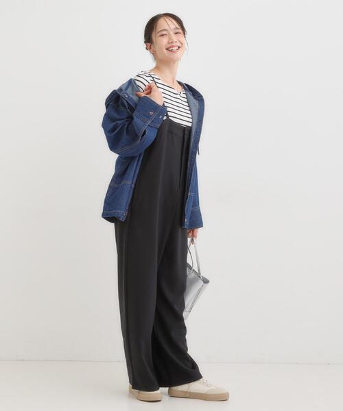 SHOO・LA・RUE（シューラルー）の「【S-LL】こなれ感ある着こなしに デニムフーディーブルゾン（デニムジャケット・レディース・ブルー/ネイビー・03/02/01/04）」の20枚目の写真