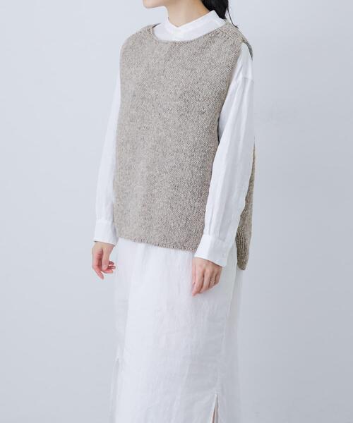 かぐれ　ペルーニットベスト　ホワイト系 ペルーニットベスト（ニット/セーター）｜かぐれ（カグレ）の