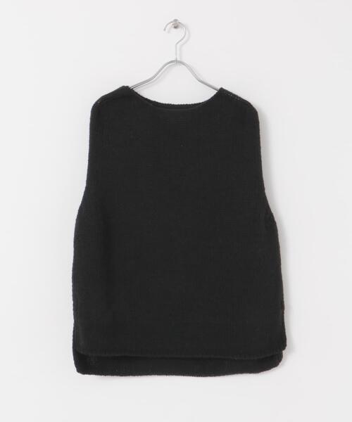 かぐれ / ニットベスト(厚手)/FREE/コットン/ブラック/無地/GA46-22M019 ペルーニットベスト（ニット/セーター）｜かぐれ（カグレ）の