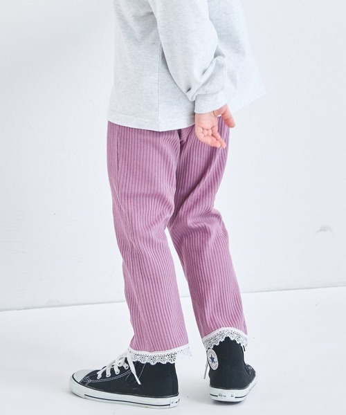pairmanon(ペアマノン)の「【リブコットン100】裾レース フレア リブパンツ(その他パンツ・キッズ・グリーン/ダークブルー/オレンジ/スモークピンク/ブラック/チャコールグレー・130/150/120/140/110/100/90)」の18枚目の写真