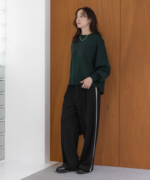 Elura(エルーラ)の「<WEB限定>スリムウォームラインワイドパンツ/591846(その他パンツ・レディース・チェック/ベージュ/ブラック/ライトグレー・FREE)」の9枚目の写真