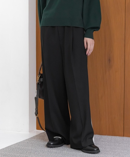 Elura(エルーラ)の「<WEB限定>スリムウォームラインワイドパンツ/591846(その他パンツ・レディース・チェック/ベージュ/ブラック/ライトグレー・FREE)」の6枚目の写真