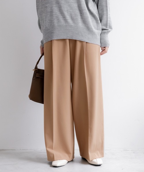 Elura(エルーラ)の「<WEB限定>スリムウォームラインワイドパンツ/591846(その他パンツ・レディース・チェック/ベージュ/ブラック/ライトグレー・FREE)」の13枚目の写真