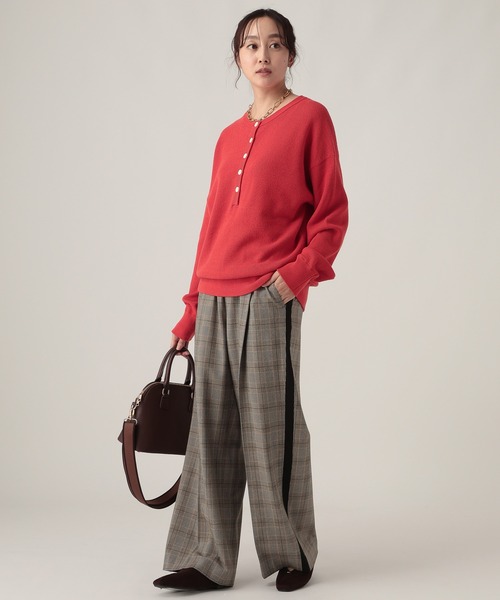 Elura(エルーラ)の「<WEB限定>スリムウォームラインワイドパンツ/591846(その他パンツ・レディース・チェック/ベージュ/ブラック/ライトグレー・FREE)」の21枚目の写真